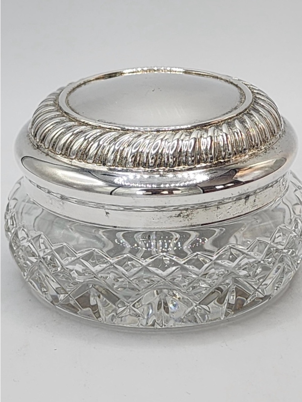 Vintage Waterford Levagh small powder Crystal jar.